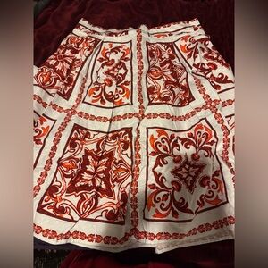 eva mendes for New York & Company White Skirt with Red Tile Print